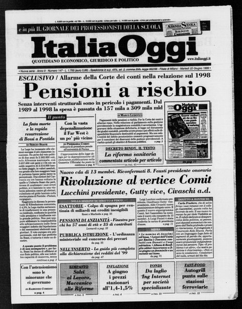 Italia oggi : quotidiano di economia finanza e politica